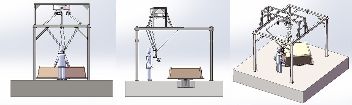 Fiberglass (FRP) bathtub spraying and ceramic glazing spraying Robot