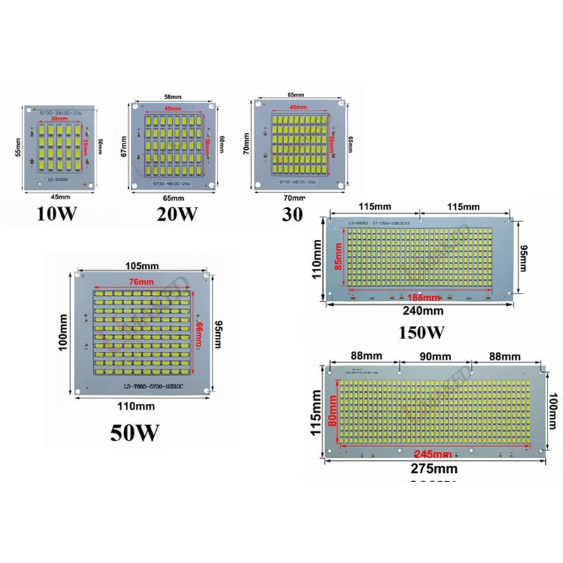 150W 15000LM Prototype Circuit Board Assembly LED Lighting Source For Floodlight PCB Panel