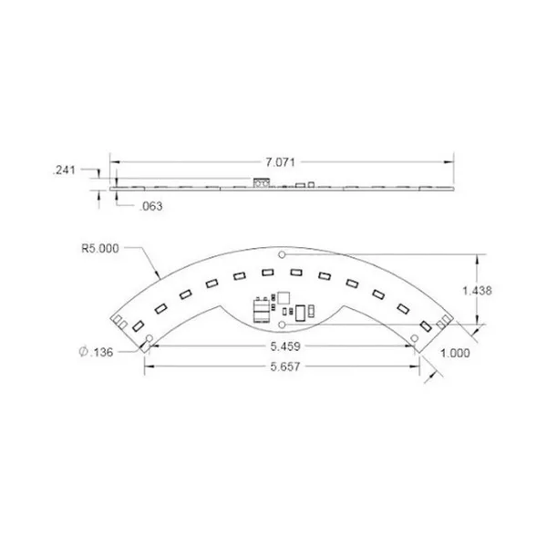 120V AC Custom LED PCB Board Layout , 4 Watt 10 Inch LED PCB Design Arch Module