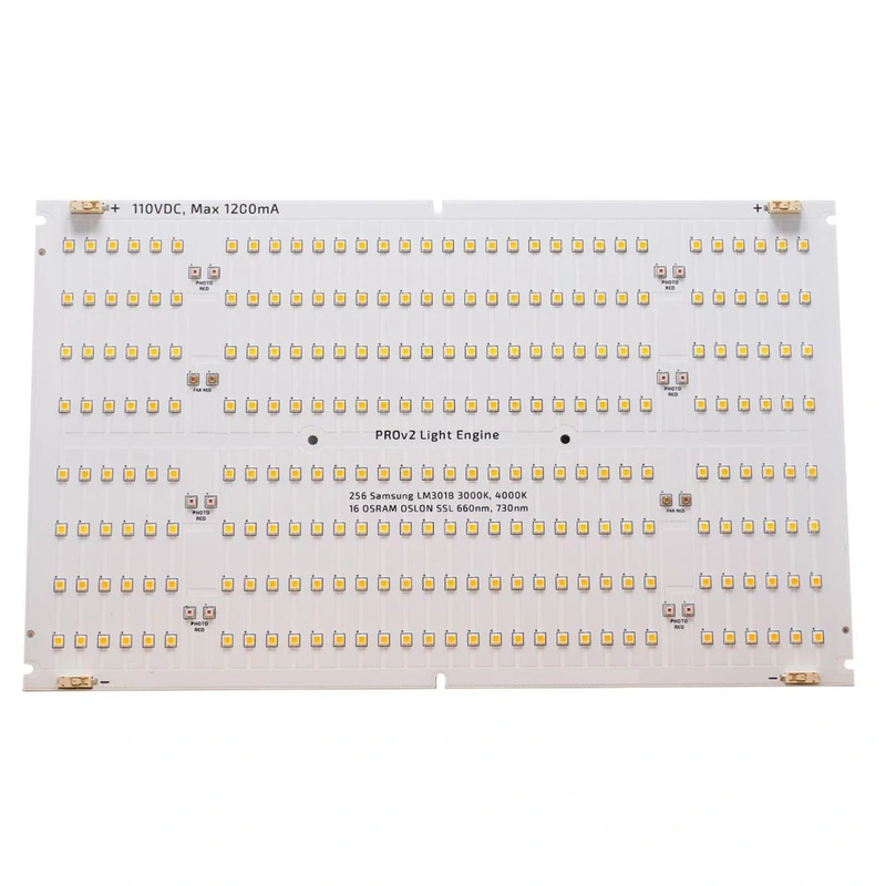 DC 110V 1200mA Max 130W Horticulture Lighting PCB Quantum Board with 256pcs LM301B and 16pcs OSLON SSL 660nm 730nm LED Chips 