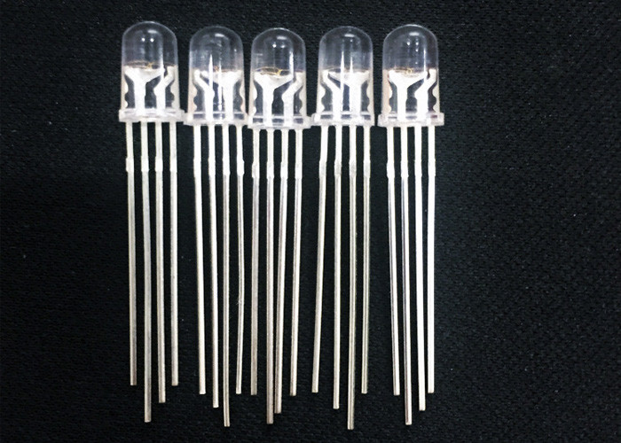 0.06W 5mm High Lumen Led Chip Full Color Common Cathode F5 RGB LED Diode With Round Head