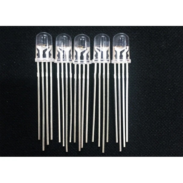 0.06W 5mm High Lumen Led Chip Full Color Common Cathode F5 RGB LED Diode With Round Head