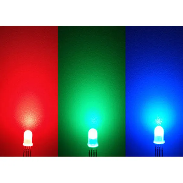 0.06W 5mm High Lumen Led Chip Full Color Common Cathode F5 RGB LED Diode With Round Head