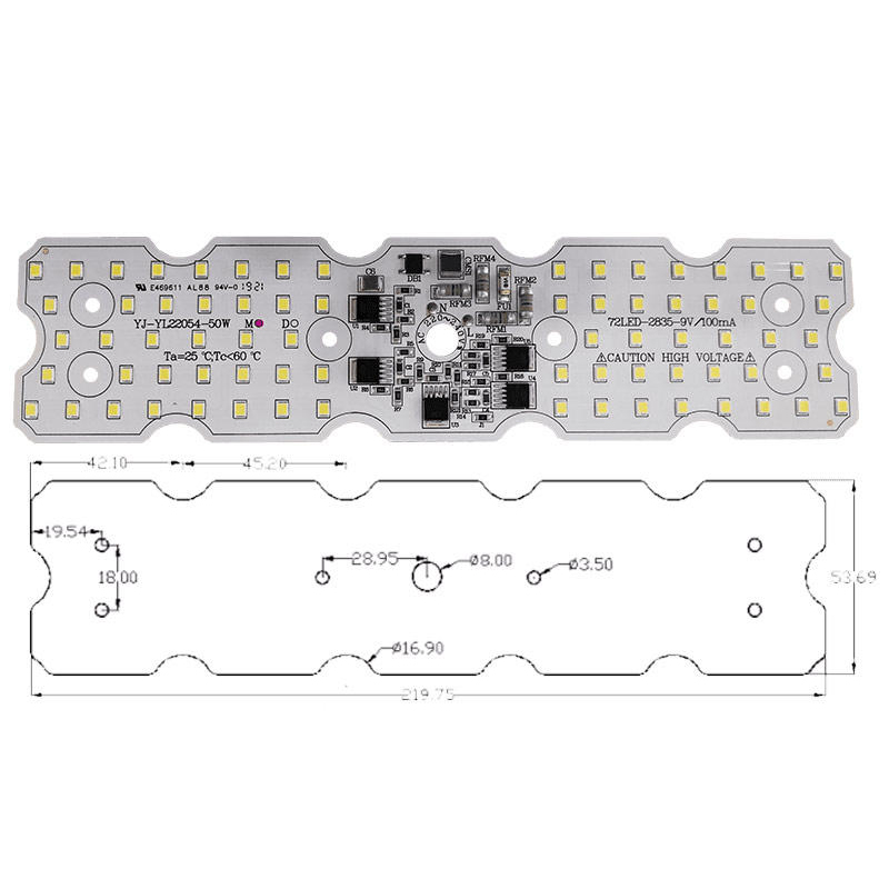 50W 220V DOB AC LED PCB Module For LED Streetlights