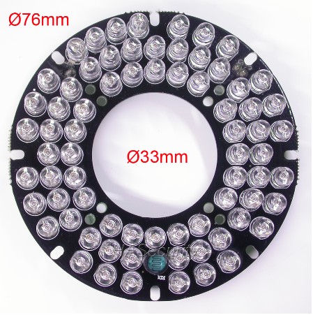 Infrared 72x (5mm) IR LED board night vision for CCTV IP AHD CVBS camera PCB module 