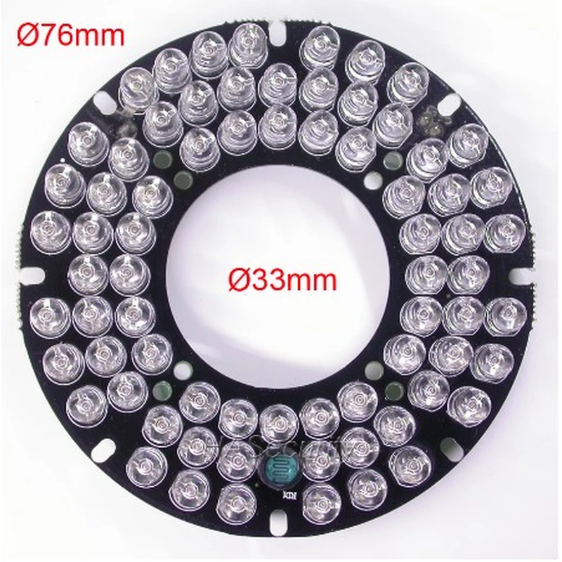 Infrared 72x (5mm) IR LED board night vision for CCTV IP AHD CVBS camera PCB module 