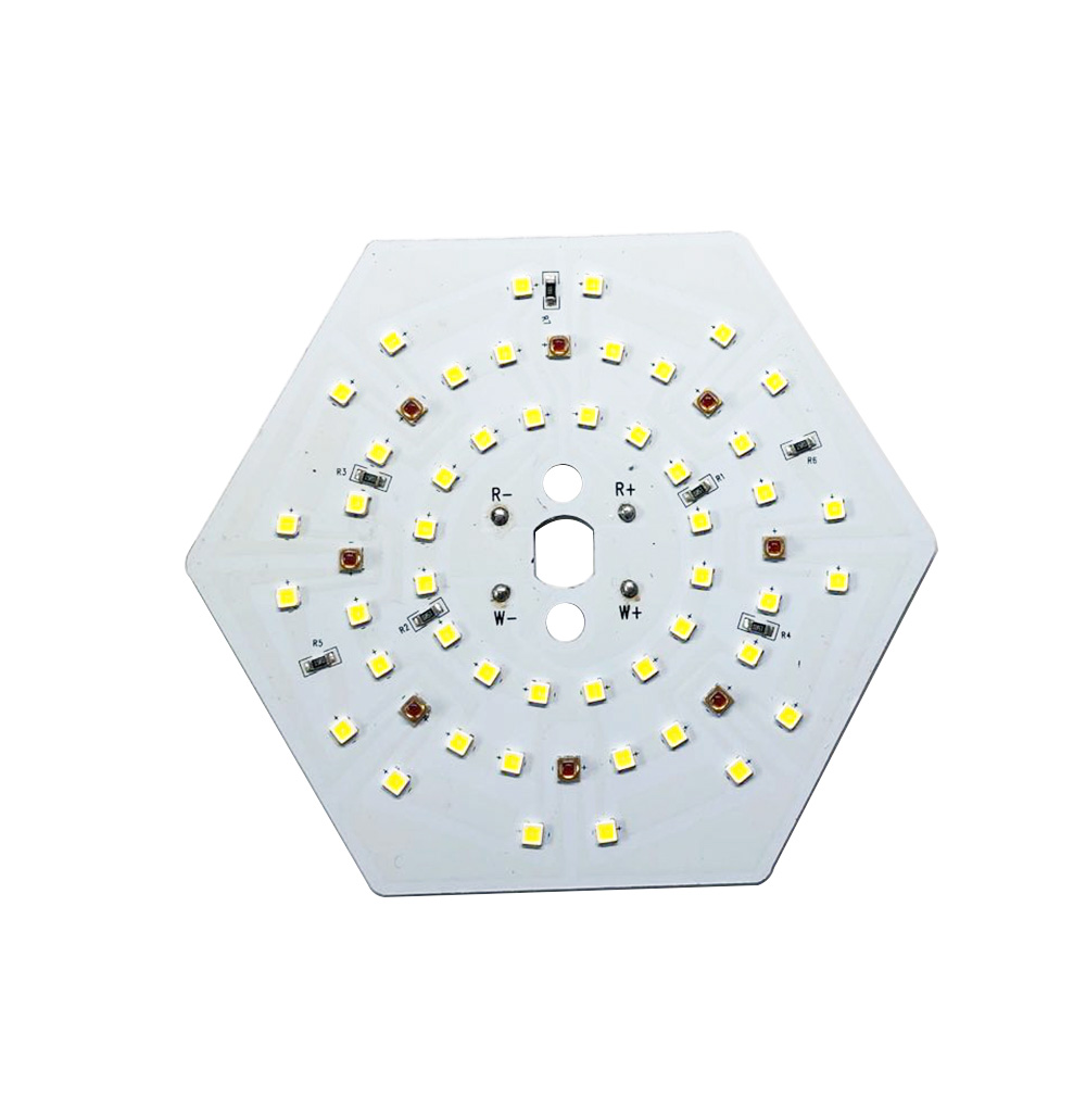 Hexagon Shape Grow Light LED PCB Board with Samsung LM301B White 5000K and LH351H Deep Red LEDs