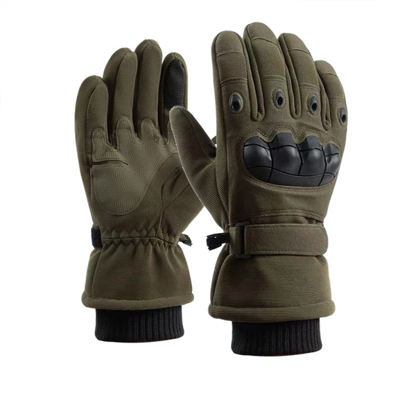 Winter-Plüsch-Fleece-verdickte Rennsport-taktische Softshell-Handschuhe