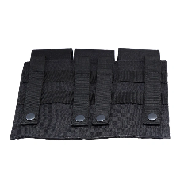 Tactical Triple Magazine Pouch, MOLLE System at Back, Black