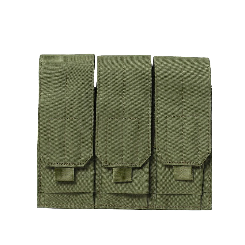 Tactical Triple Magazine Pouch, MOLLE System at Back, Black