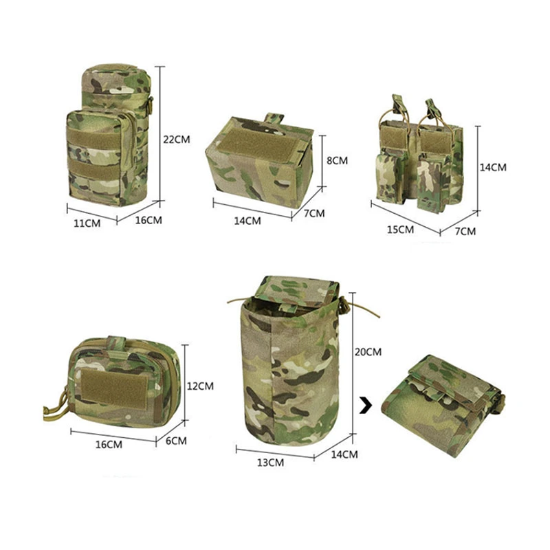 Taktischer Kampfgürtel, Airsoft-Utility-Gürtel mit Zubehörtaschen  