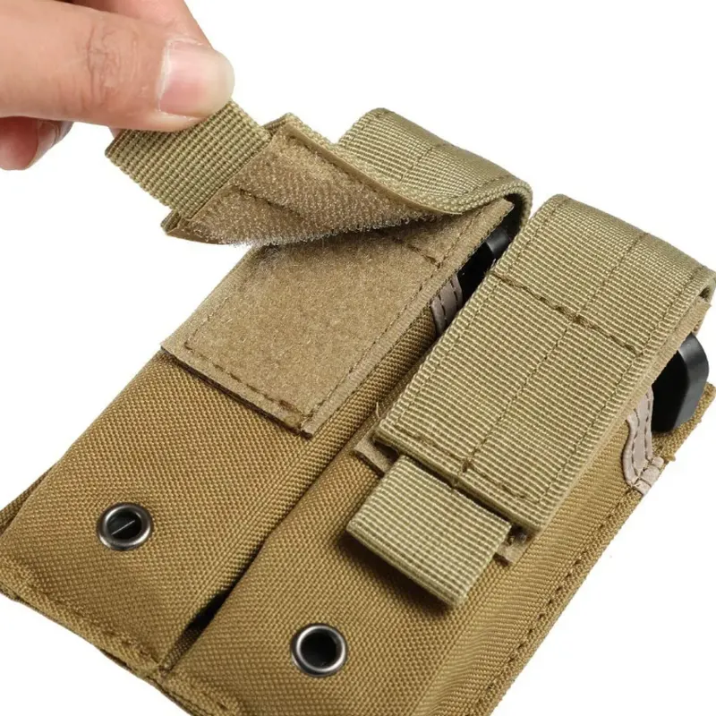 Tactical Double Magazine Pouch, MOLLE Compatible, Adaptable for Multiple Uses and Styles