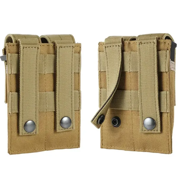 Tactical Double Magazine Pouch, MOLLE Compatible, Adaptable for Multiple Uses and Styles