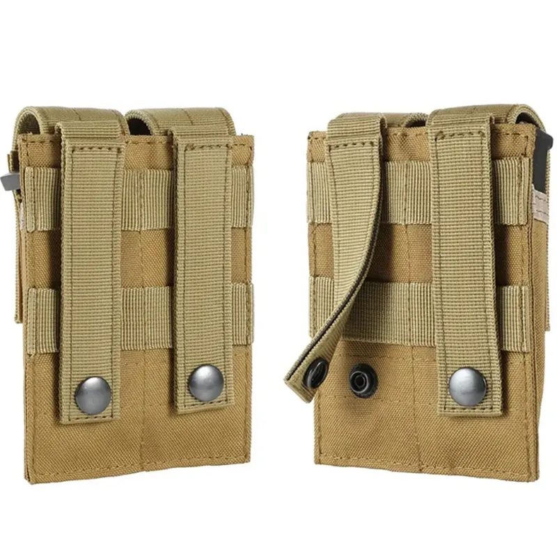 Tactical Double Magazine Pouch, MOLLE Compatible, Adaptable for Multiple Uses and Styles