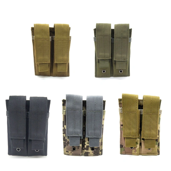 Tactical Double Magazine Pouch, MOLLE Compatible, Adaptable for Multiple Uses and Styles