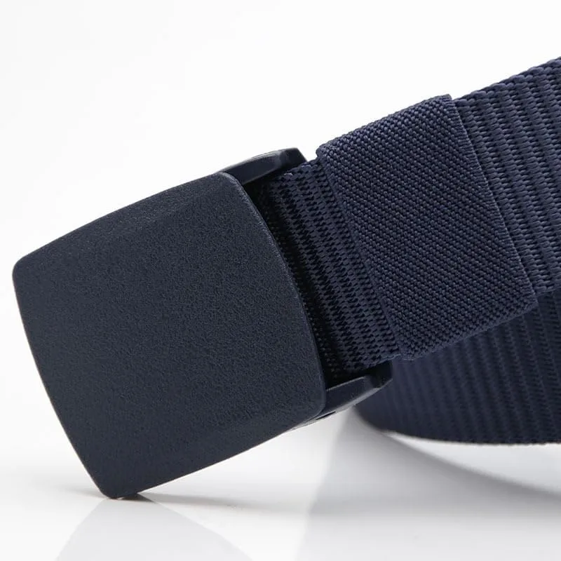 Men's Nylon Belt Plastic Buckle Outdoor Tactical Canvas Belt