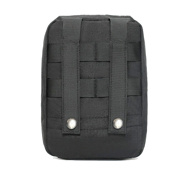 Tactical MOLLE Zipper Pouch, Small Storage Bag, Compact and Lightweight, Black