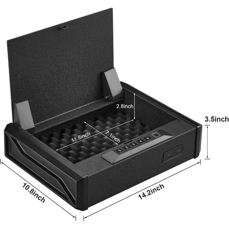 Safety Device Gun Safe Box Hidden Portable Hand Gun Safe Fingerprint Biometric Gun Safe