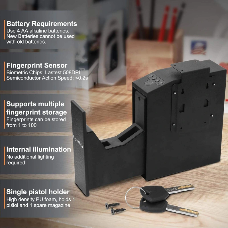 Pistol box -Cynthia Safe,Fingerprint Password Key for Home Office Security