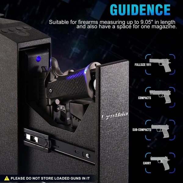 Pistol box -Cynthia Safe,Fingerprint Password Key for Home Office Security