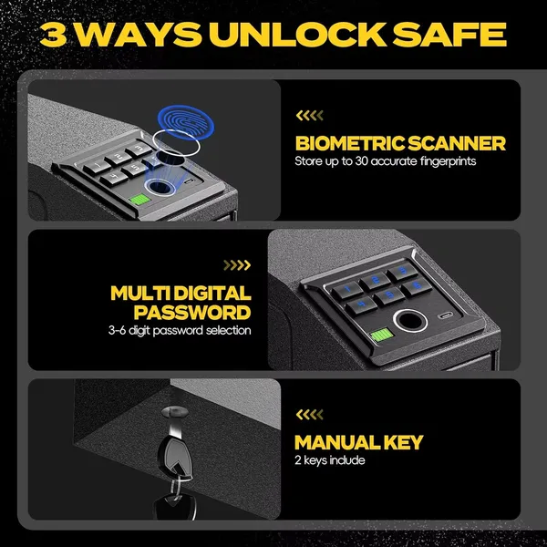 Pistol box -Cynthia Safe,Fingerprint Password Key for Home Office Security