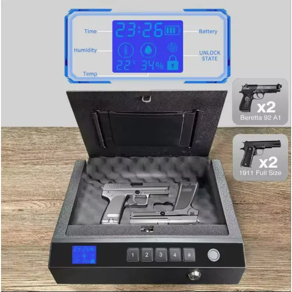 Safety Device Gun Safe Box Hidden Portable Hand Gun Safe Fingerprint Biometric Gun Safe