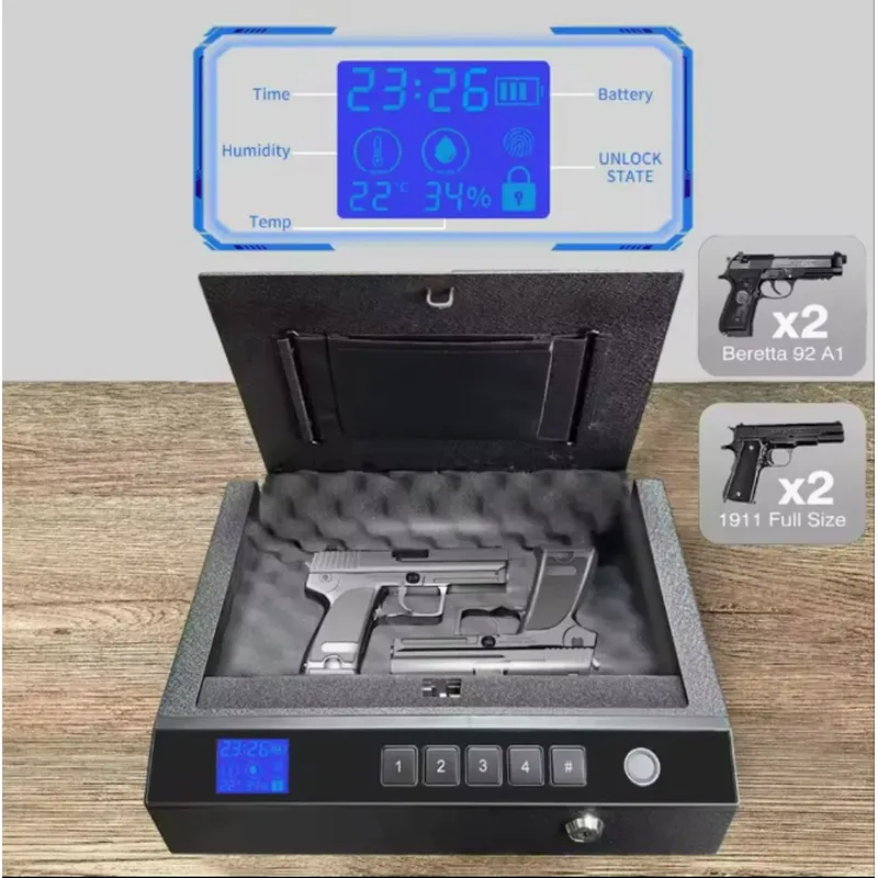 Safety Device Gun Safe Box Hidden Portable Hand Gun Safe Fingerprint Biometric Gun Safe