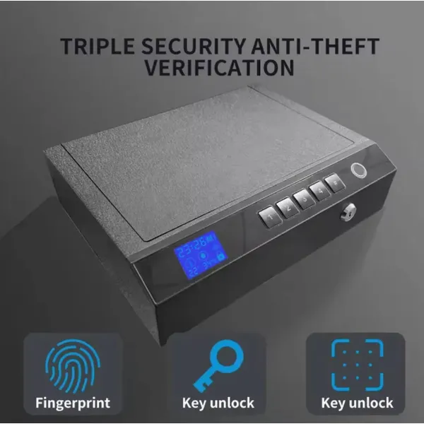 Safety Device Gun Safe Box Hidden Portable Hand Gun Safe Fingerprint Biometric Gun Safe