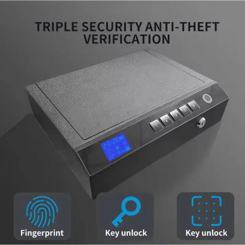 Safety Device Gun Safe Box Hidden Portable Hand Gun Safe Fingerprint Biometric Gun Safe
