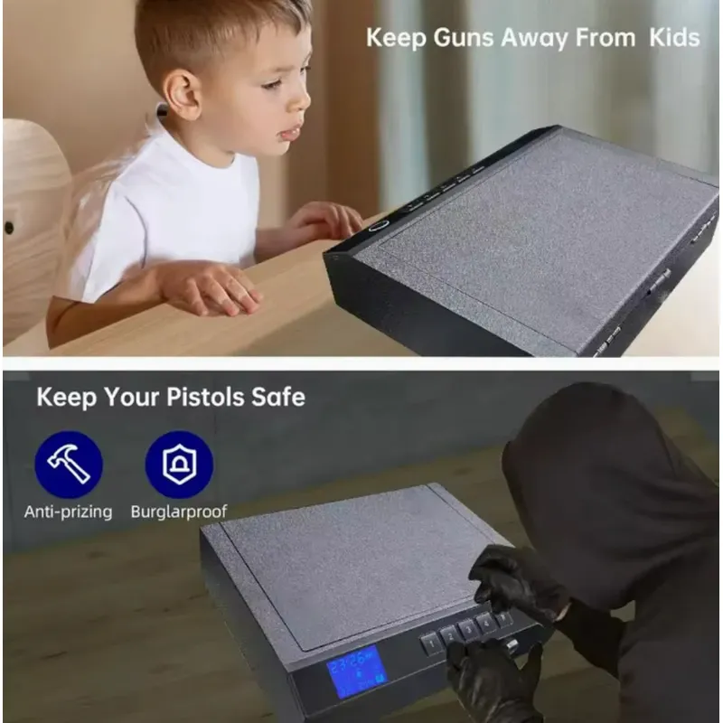 Safety Device Gun Safe Box Hidden Portable Hand Gun Safe Fingerprint Biometric Gun Safe