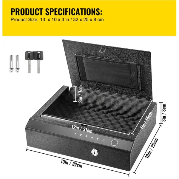 Safety Device Gun Safe Box Hidden Portable Hand Gun Safe Fingerprint Biometric Gun Safe