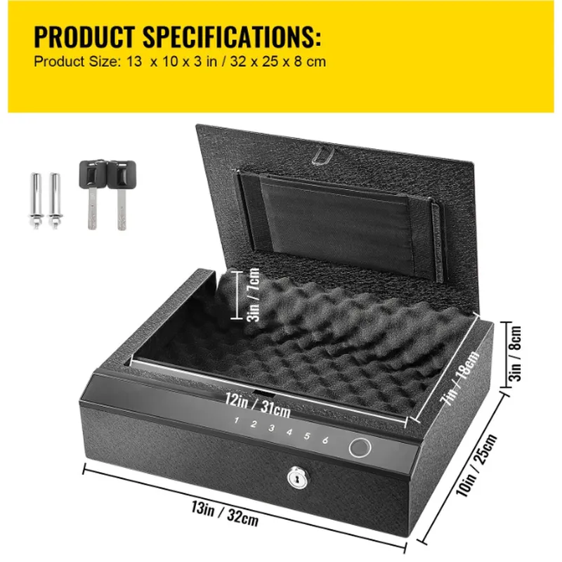 Safety Device Gun Safe Box Hidden Portable Hand Gun Safe Fingerprint Biometric Gun Safe