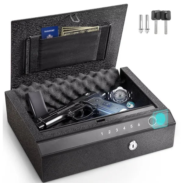 Safety Device Gun Safe Box Hidden Portable Hand Gun Safe Fingerprint Biometric Gun Safe