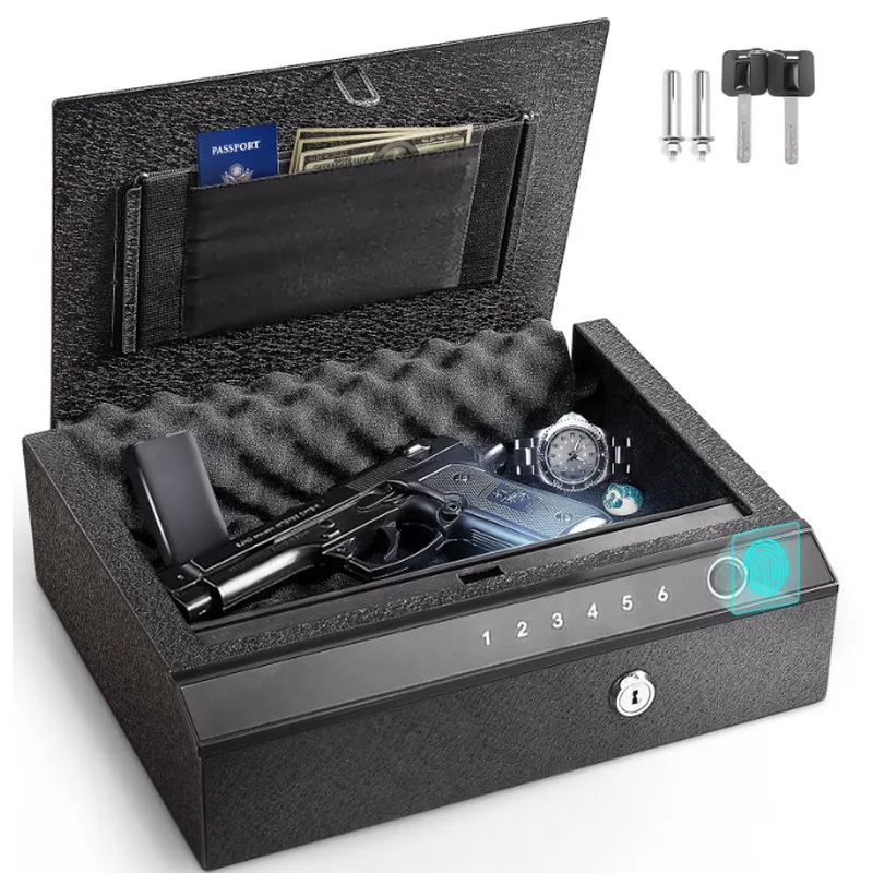 Safety Device Gun Safe Box Hidden Portable Hand Gun Safe Fingerprint Biometric Gun Safe