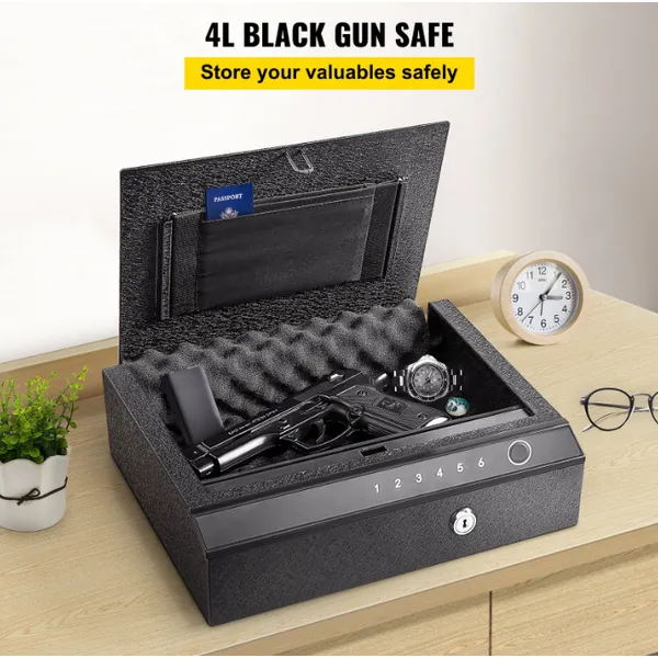 Safety Device Gun Safe Box Hidden Portable Hand Gun Safe Fingerprint Biometric Gun Safe