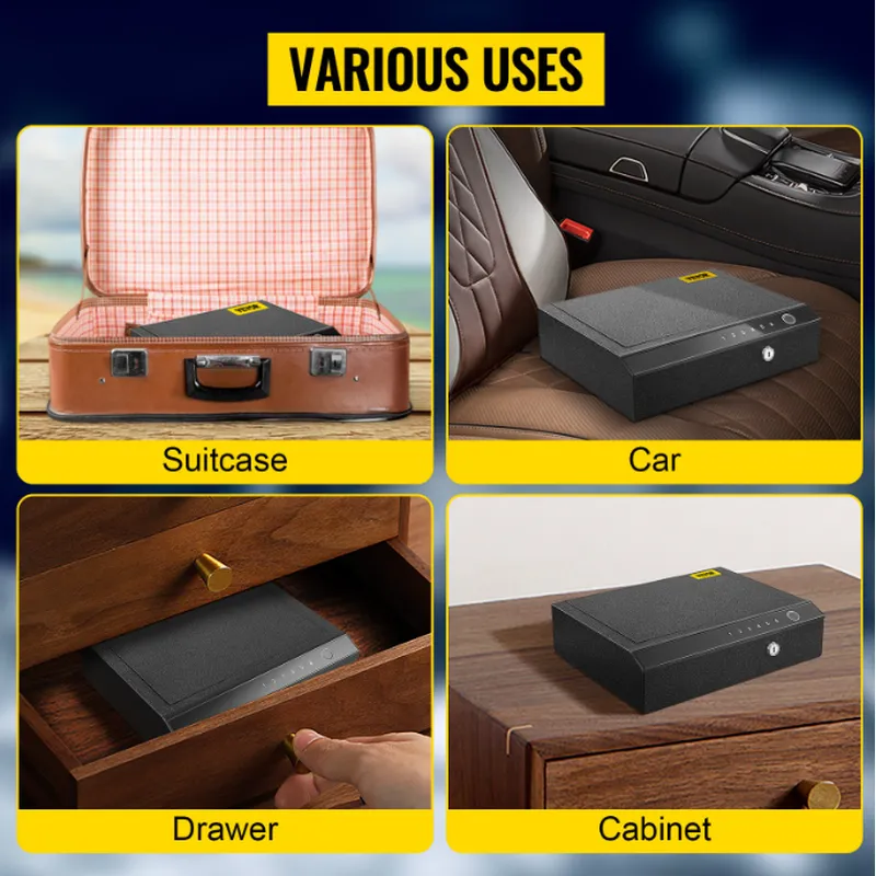 Safety Device Gun Safe Box Hidden Portable Hand Gun Safe Fingerprint Biometric Gun Safe