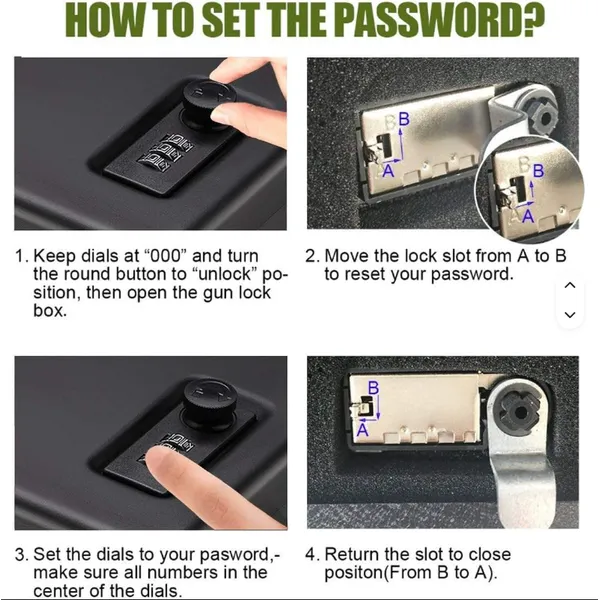 Portable fingerprint pistol box –Cynthia Safe