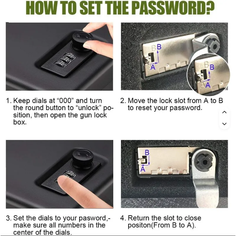 Portable fingerprint pistol box –Cynthia Safe