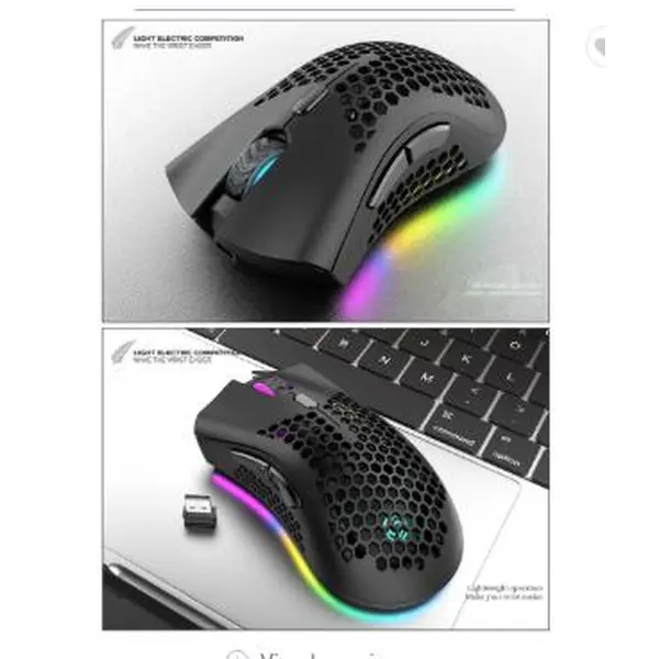 BM600 RGB Gaming Rechargeable Honeycomb Wireless Mouse