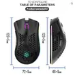 BM600 RGB Gaming Rechargeable Honeycomb Wireless Mouse