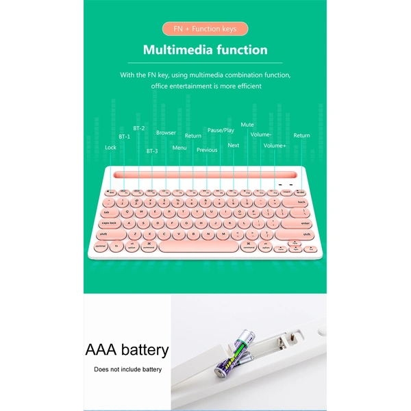 Беспроводная многофункциональная клавиатура Bluetooth K3381 с 76 клавишами