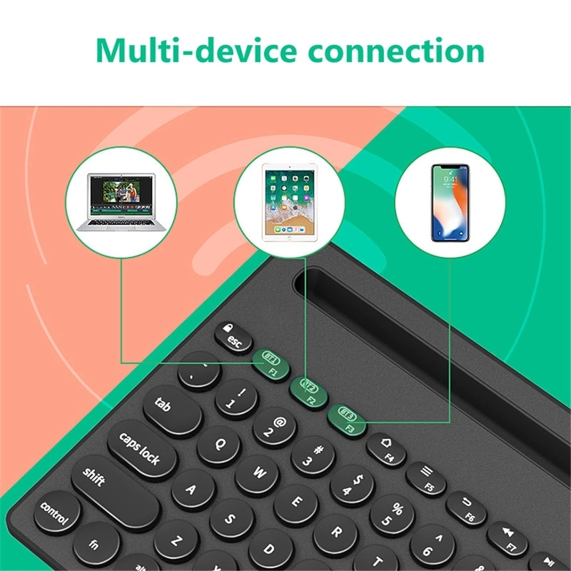 K3381 Multi-Device Wireless 76 Keys Bluetooth Keyboard