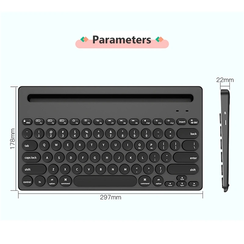 K3381 Multi-Device Wireless 76 Keys Bluetooth Keyboard