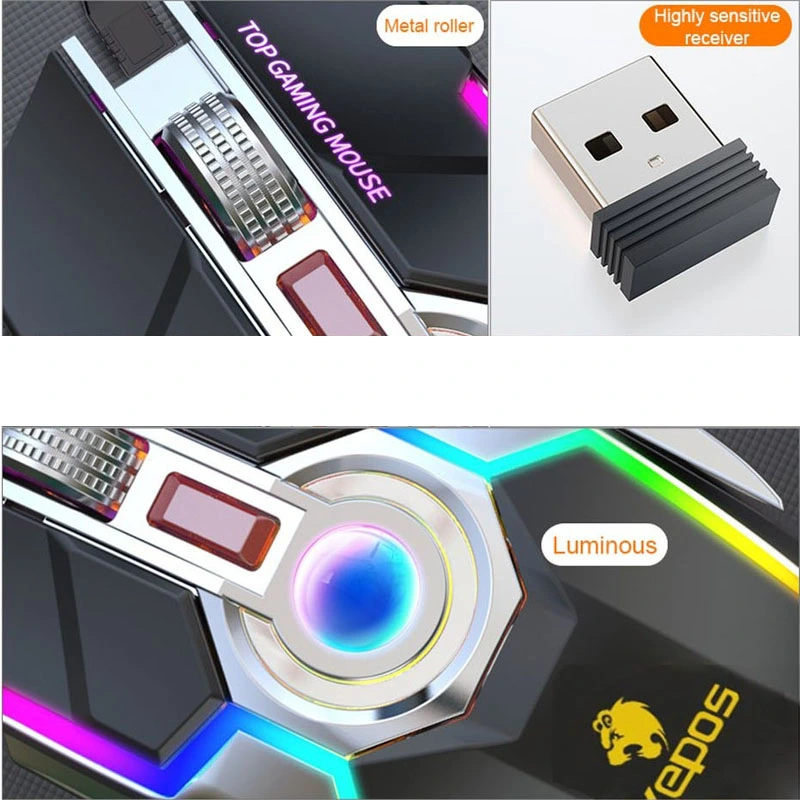 A80 RGB Gaming Mouse Backlit Rechargeable Game Wireless Mouse