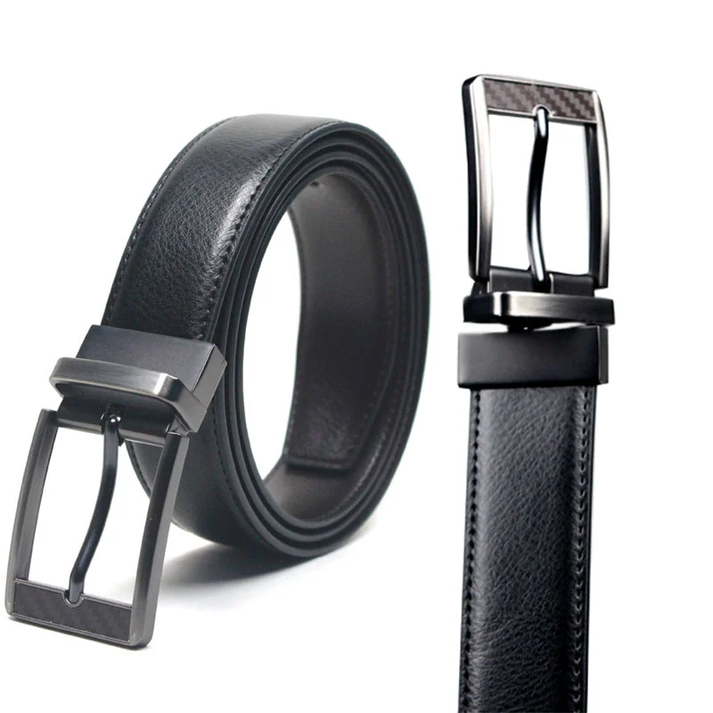  Mens Reversible 100% Leather Dress Casual Belt  