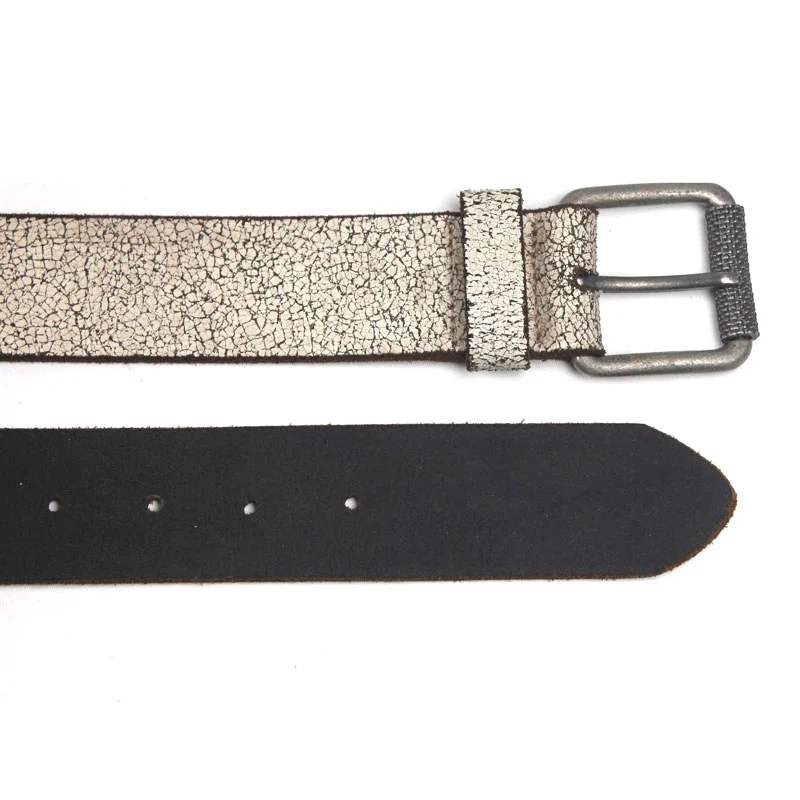 Fashion Vintage Cracked texture design men's leather belt 