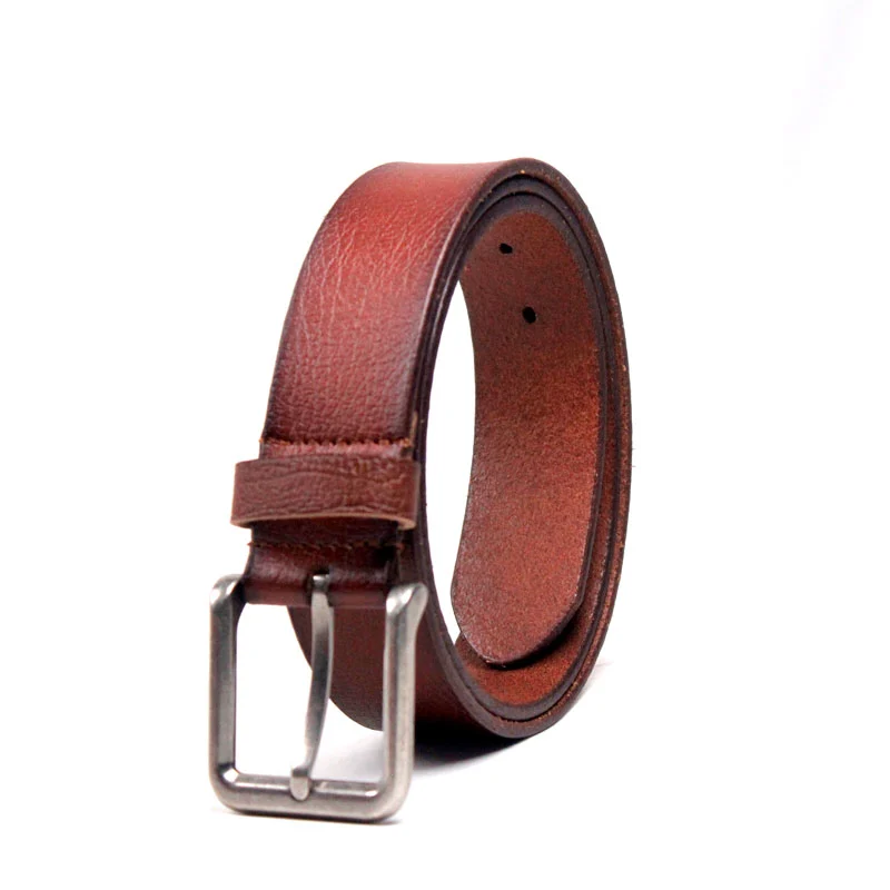 High quality full grain vintage genuine leather belt for men 