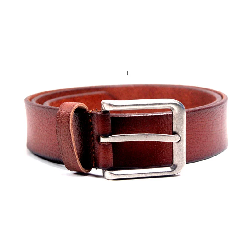 High quality full grain vintage genuine leather belt for men 