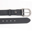 Men Genuine Leather Dress Belt with Single Prong Buckle 