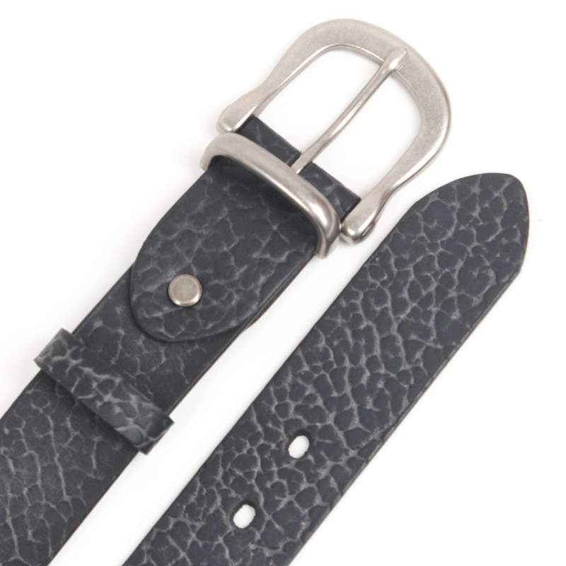 Men Genuine Leather Dress Belt with Single Prong Buckle 